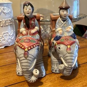 Chinese Rose Porcelain elephant Asian figurine